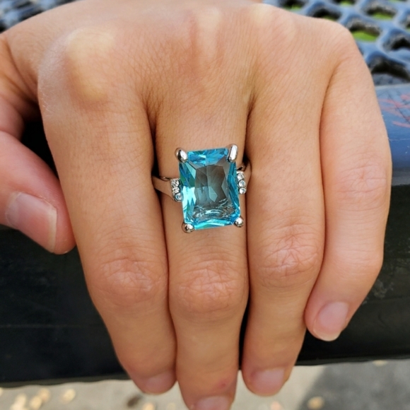 New Fashion Sky Blue Ring - Picture 2 of 4